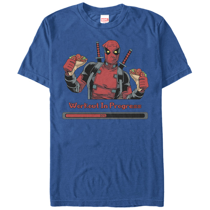 fifth sun Men's Marvel Deadpool Workout in Progress T-Shirt