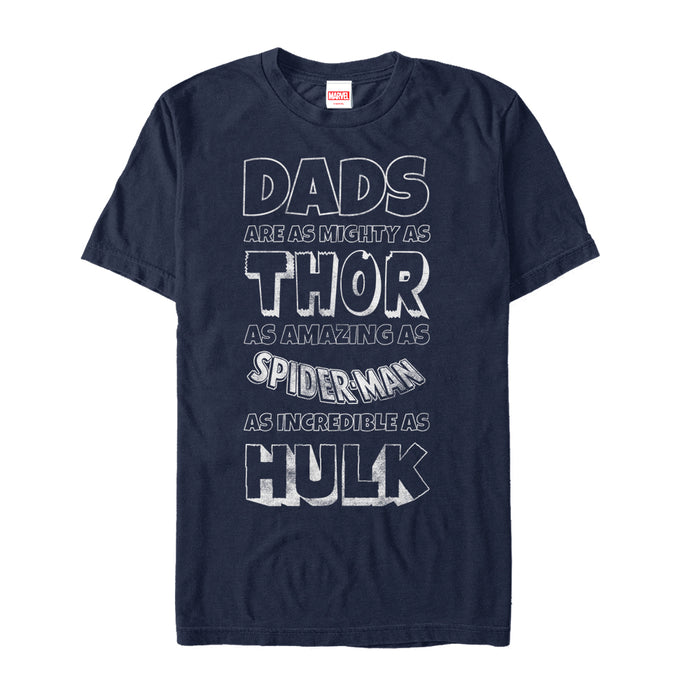 fifth sun Men's Marvel Father's Day Avengers Dad Traits T-Shirt