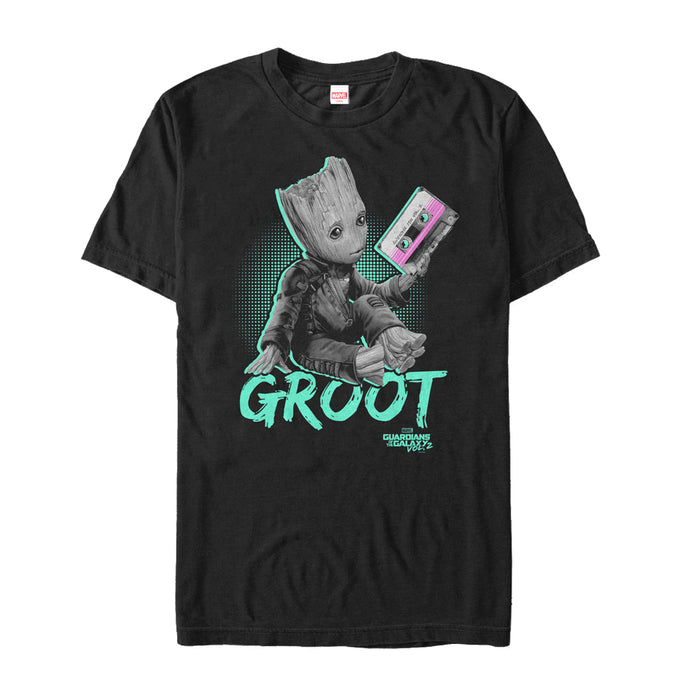 fifth sun Men's Marvel Guardians of the Galaxy Vol. 2 Groot Mix Tape T-Shirt