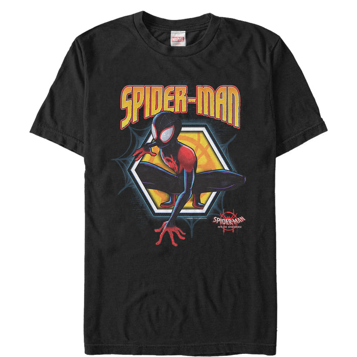 fifth sun Men's Marvel Spider-Man: Into the Spider-Verse Hexagon T-Shirt