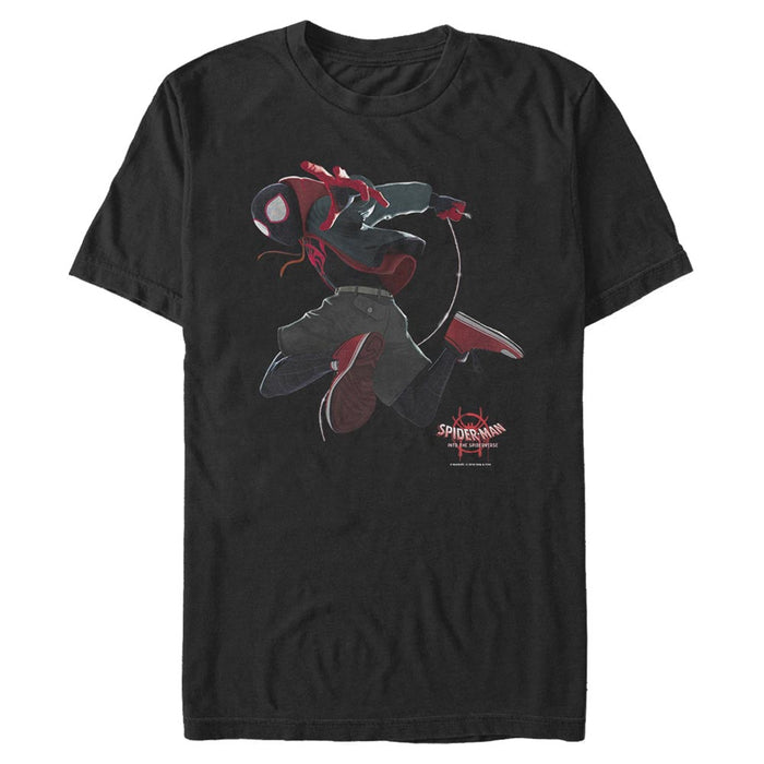 fifth sun Men's Marvel Spider-Man: Into the Spider-Verse Miles Morales Jump T-Shirt