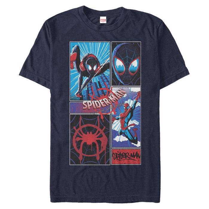fifth sun Men's Marvel Spider-Man: Into the Spider-Verse Modern Panels T-Shirt
