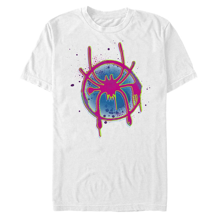 fifth sun Men's Marvel Spider-Man: Into the Spider-Verse Neon Logo T-Shirt