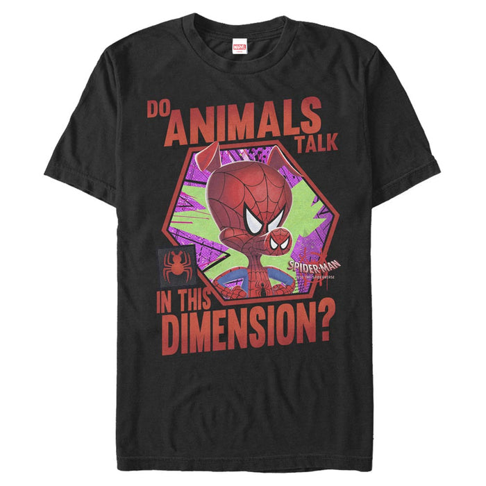 fifth sun Men's Marvel Spider-Man: Into the Spider-Verse Spider-Ham Animals Talk T-Shirt