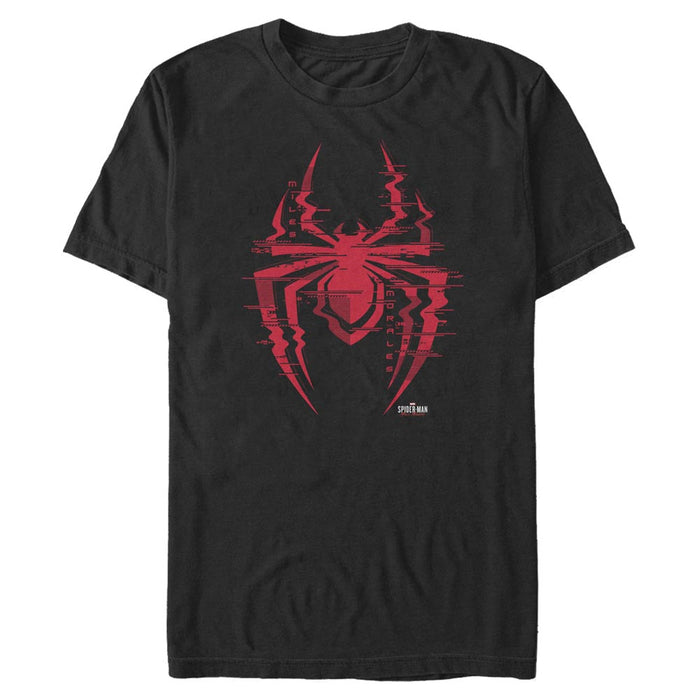 fifth sun Men's Marvel Spider-Man: Miles Morales Glitch Logo T-Shirt