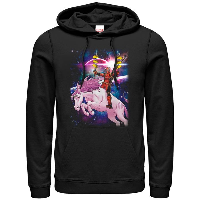 fifth sun Men's Marvel Taco Deadpool on Space Unicorn Pull Over Hoodie