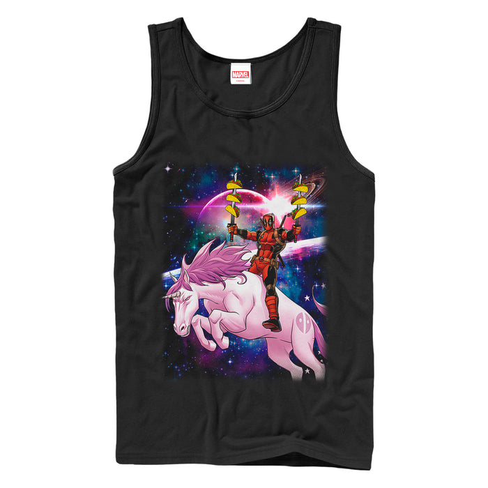 fifth sun Men's Marvel Taco Deadpool on Space Unicorn Tank Top