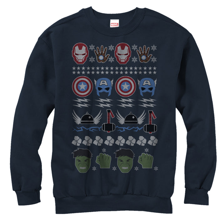 fifth sun Men's Marvel Ugly Christmas Avengers Winter Sweatshirt