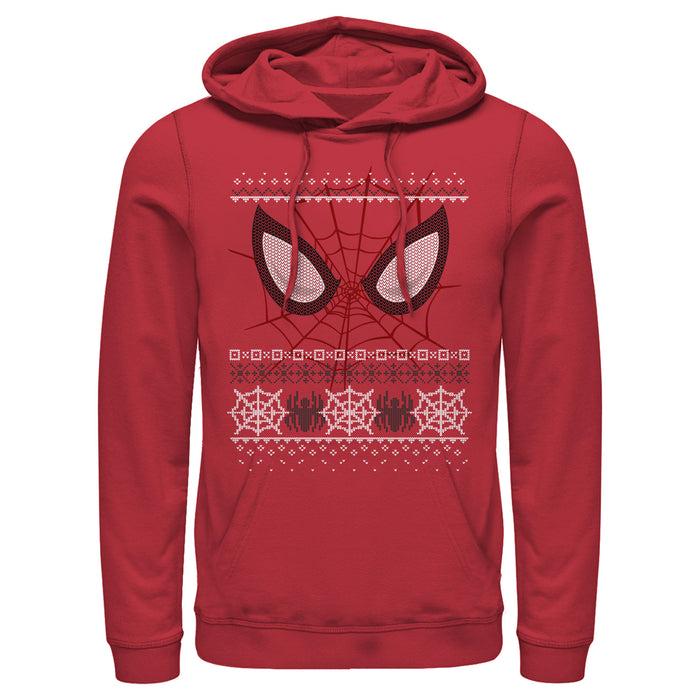fifth sun Men's Marvel Ugly Christmas Spider-Man Mask Pull Over Hoodie