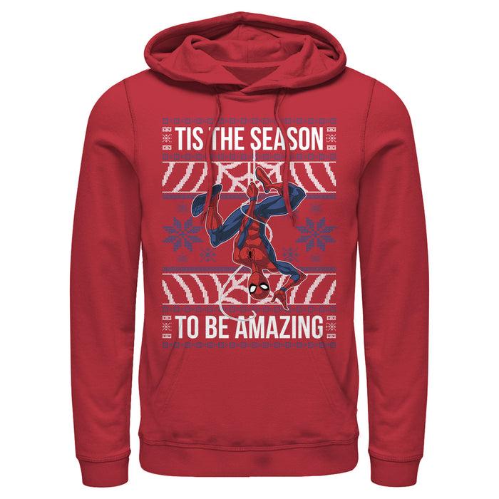 fifth sun Men's Marvel Ugly Christmas Spider-Man Season Pull Over Hoodie