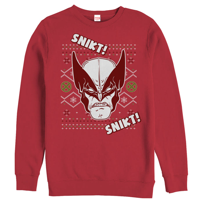 fifth sun Men's Marvel Ugly Christmas X-Men Wolverine Snikt Sweatshirt