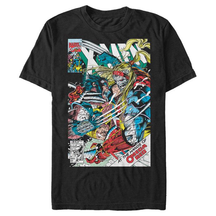 fifth sun Men's Marvel X-Men Wolverine Battles Omega Red T-Shirt