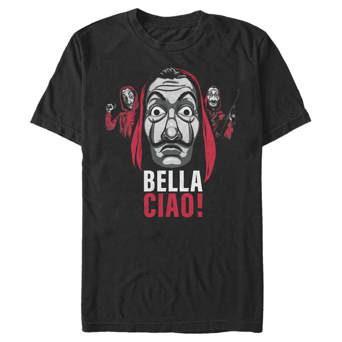 fifth sun Men's Money Heist Bella Ciao Masked Criminals T-Shirt