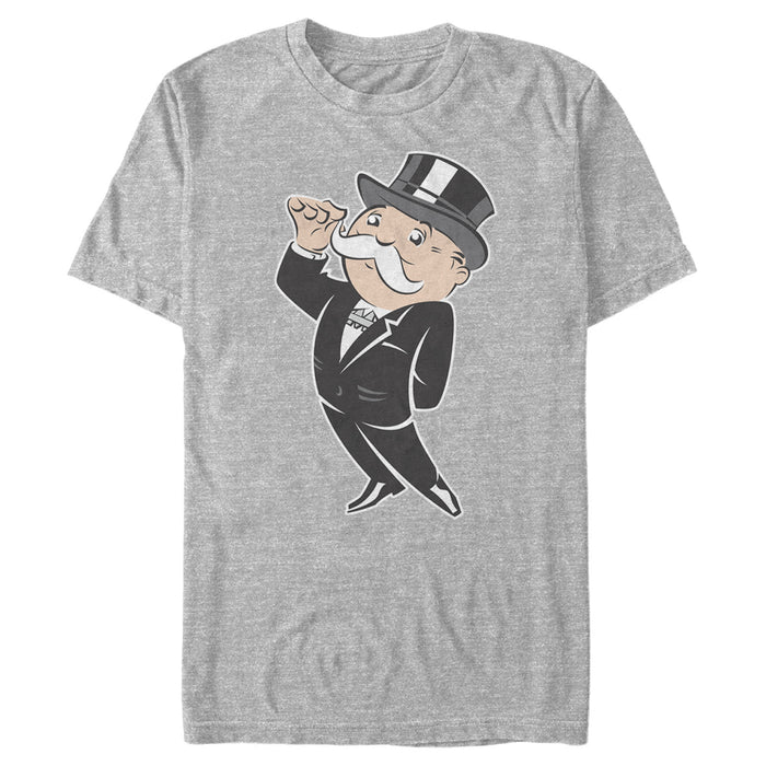 fifth sun Men's Monopoly Uncle Pennybags Mustache Twirl T-Shirt