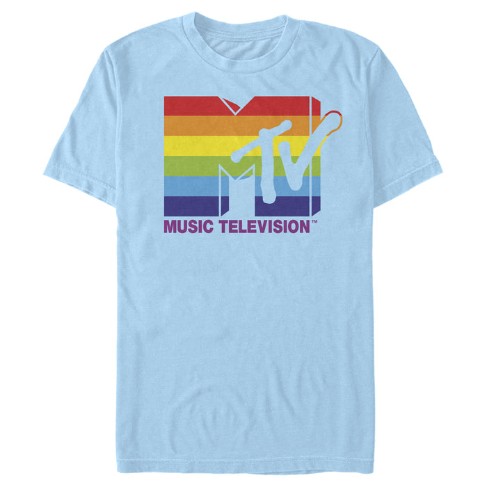 Fifth Sun Men's MTV Horizontal Rainbow Logo T-Shirt
