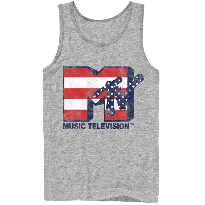 fifth sun Men's MTV Stars and Stripes Logo Tank Top