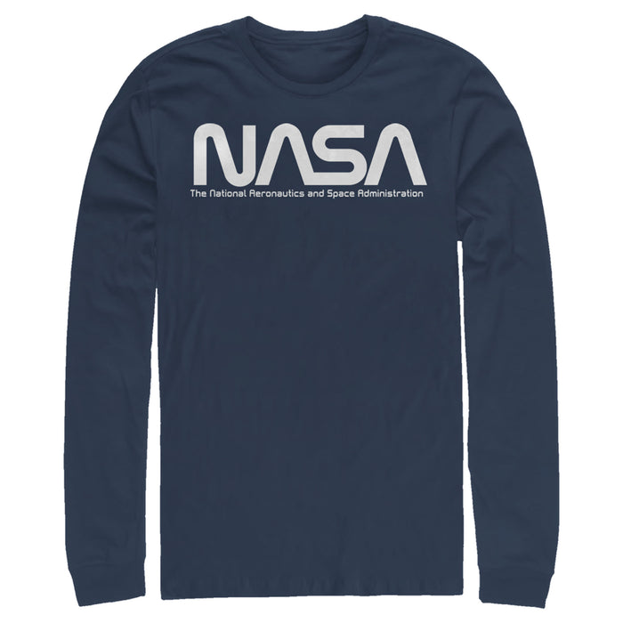fifth sun Men's NASA Text Simple Logo Long Sleeve Shirt