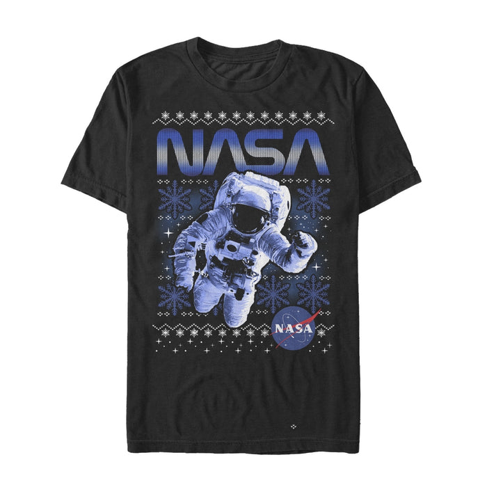 fifth sun Men's NASA Ugly Christmas Astronaut Print T-Shirt