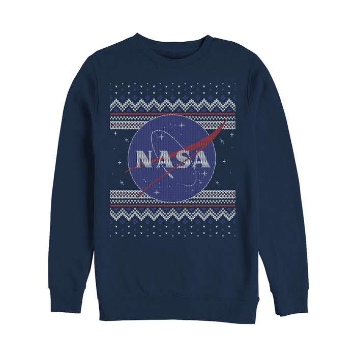 fifth sun Men's NASA Ugly Christmas Logo Print Sweatshirt