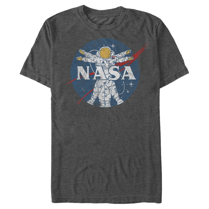 fifth sun Men's NASA Vitruvian Astronaut Chevron Logo T-Shirt