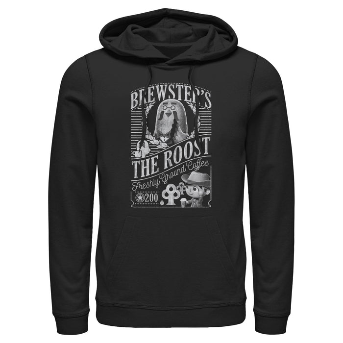 fifth sun Men's Nintendo Animal Crossing Brewster's The Roost Pull Over Hoodie
