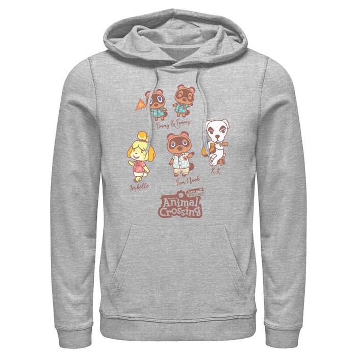 fifth sun Men's Nintendo Animal Crossing New Horizons Crew Pull Over Hoodie