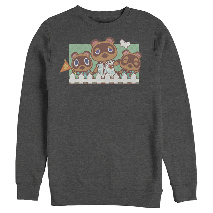 Fifth Sun Men's Nintendo Animal Crossing Nook Family Portrait Sweatshirt
