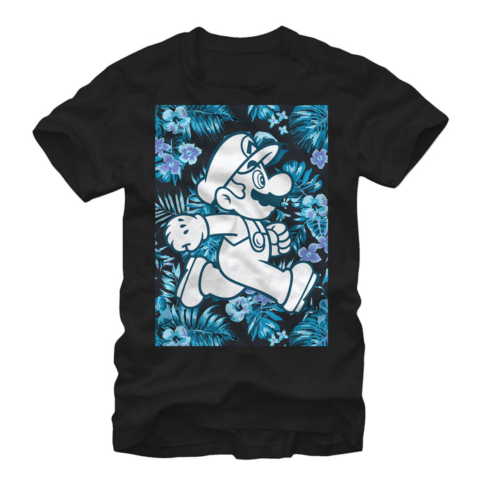 fifth sun Men's Nintendo Mario Floral Print Run T-Shirt