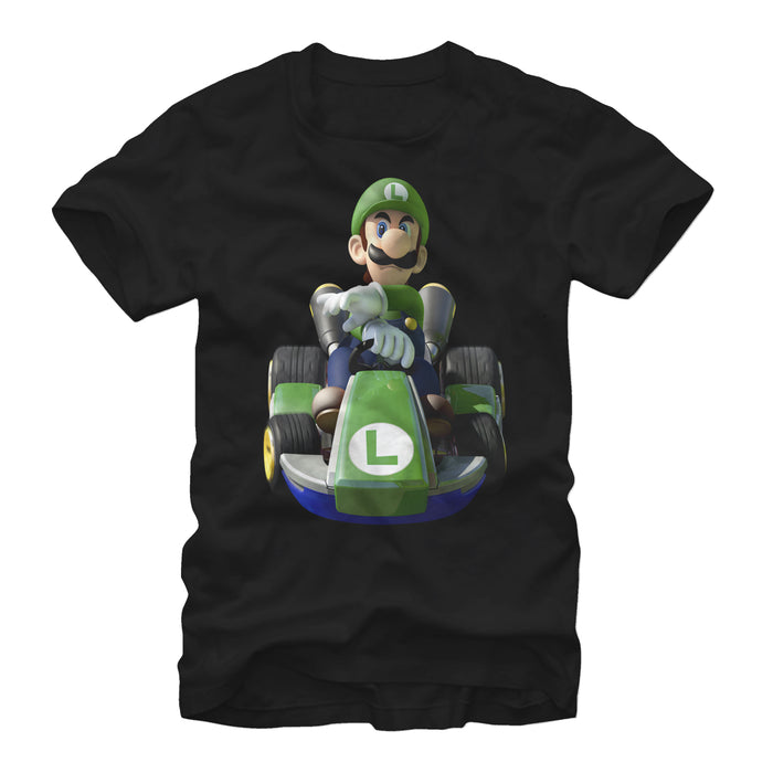 fifth sun Men's Nintendo Mario Kart Luigi Driving T-Shirt