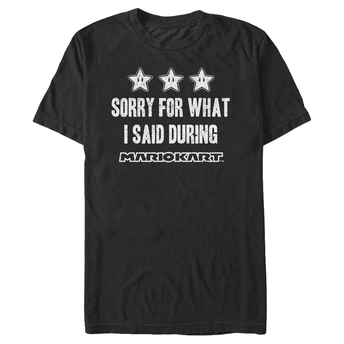 fifth sun Men's Nintendo Mario Kart Sorry for What I Said T-Shirt