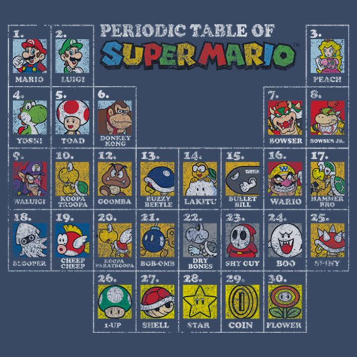 Fifth Sun Men's Nintendo Periodic Table Of Super Mario T-Shirt