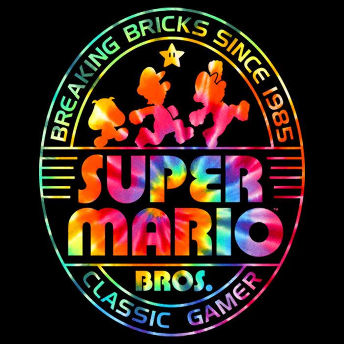 Fifth Sun Men's Nintendo Super Mario Brick Break 85 Tie-Dye Logo T-Shirt
