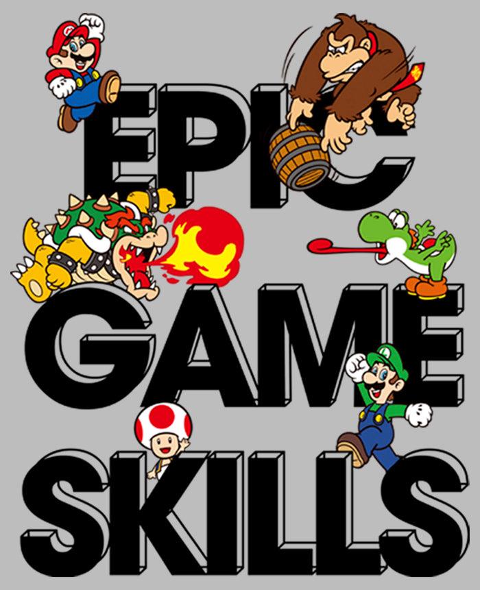 Fifth Sun Men's Nintendo Super Mario Epic Game Skills Character Collage T-Shirt