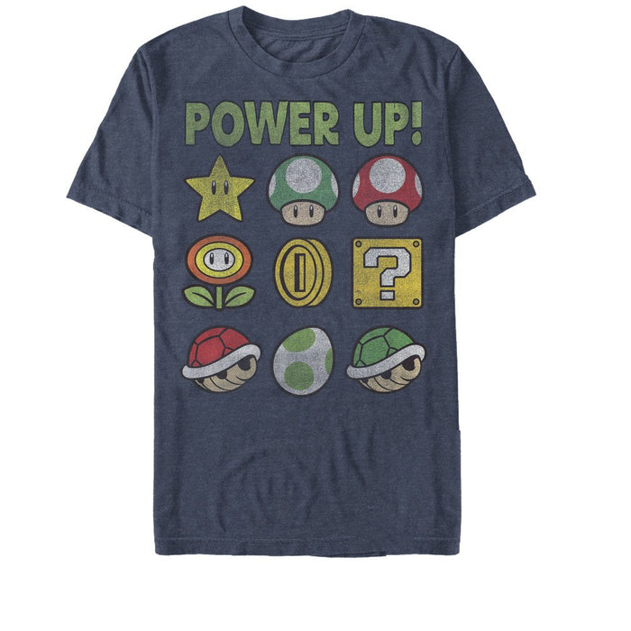 Fifth Sun Men's Nintendo Super Mario Power Up Bingo T-Shirt