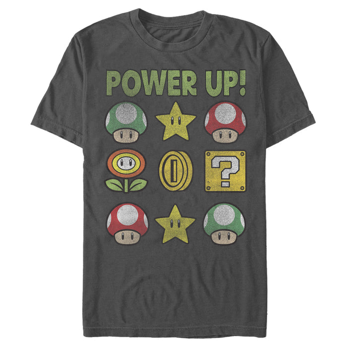 Fifth Sun Men's Nintendo Super Mario Power Up Bingo T-Shirt