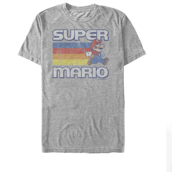 fifth sun Men's Nintendo Super Mario Rainbow Stripes T-Shirt