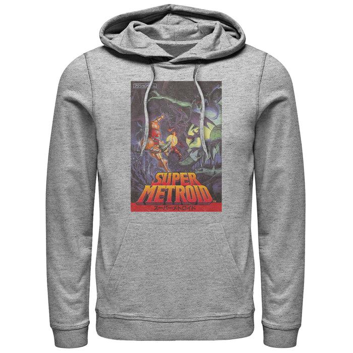 fifth sun Men's Nintendo Super Metroid Japanese Cover Art Pull Over Hoodie