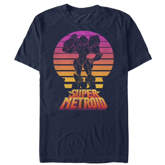 fifth sun Men's Nintendo Super Metroid Retro Fade T-Shirt