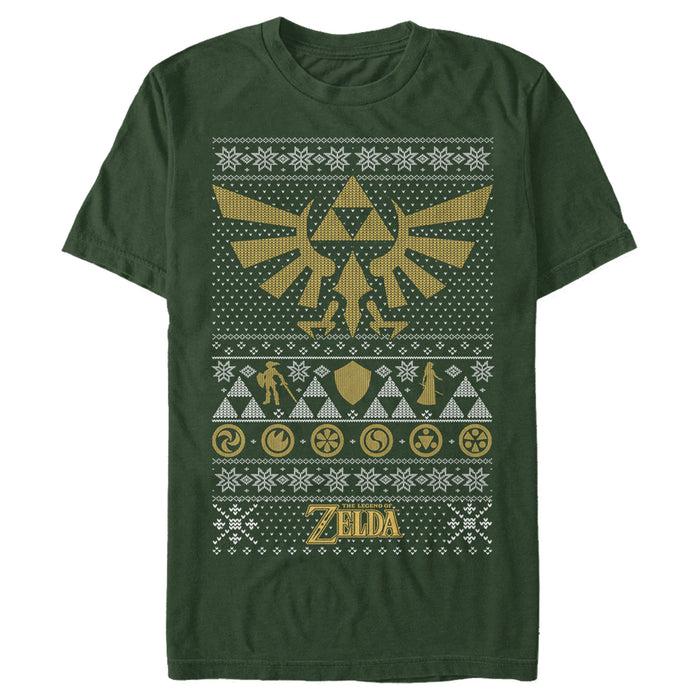 fifth sun Men's Nintendo Ugly Christmas Legend of Zelda Triforce T-Shirt