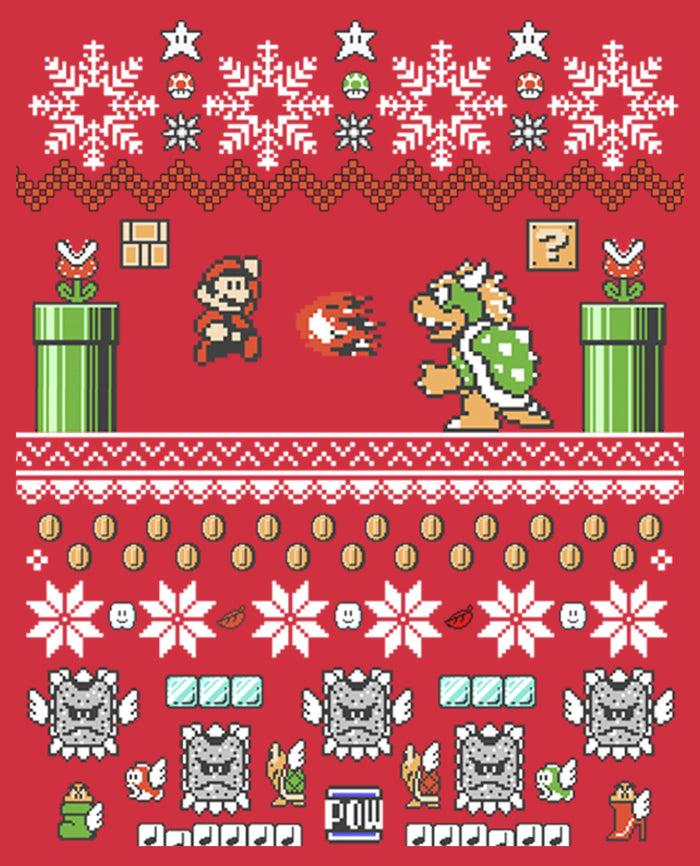 Fifth Sun Men's Nintendo Ugly Christmas Mario And Bowser Sweatshirt
