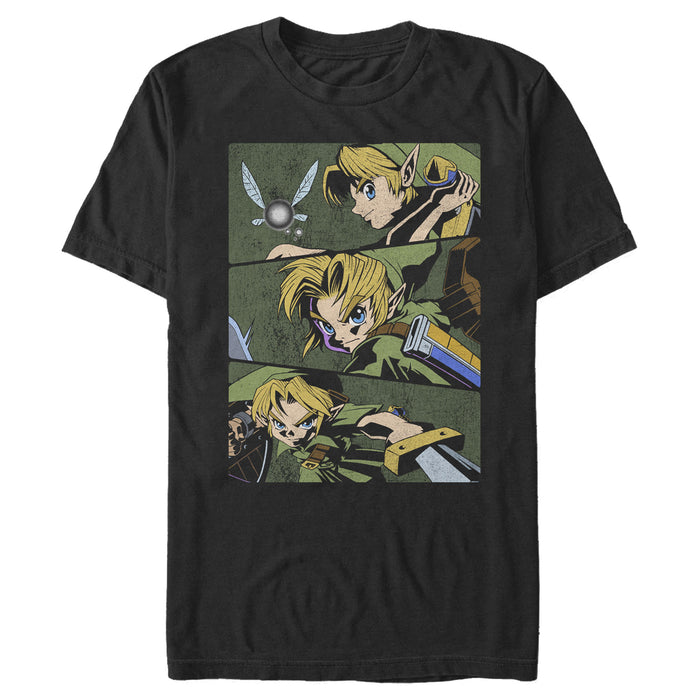 Fifth Sun Men's Nintendo Zelda Anime Comic Strip T-Shirt