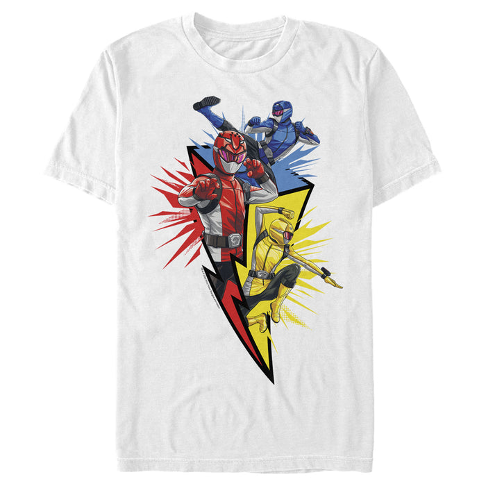 fifth sun Men's Power Rangers Beast Morphers Lightning Bolt T-Shirt