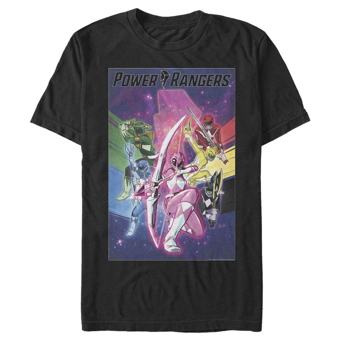 fifth sun Men's Power Rangers Rainbow Poster T-Shirt