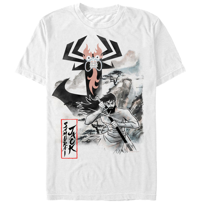 fifth sun Men's Samurai Jack Aku Nature Scene T-Shirt