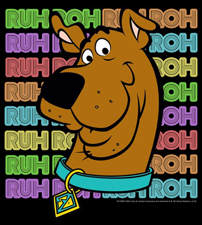 Fifth Sun Men's Scooby Doo Ruh Roh Background Text T-Shirt