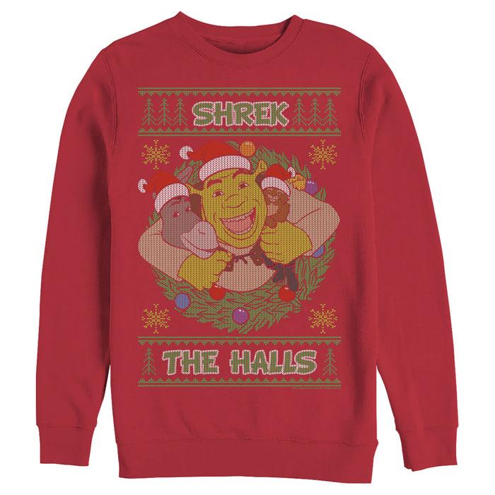 fifth sun Men's Shrek Ugly Christmas Deck the Halls Sweatshirt