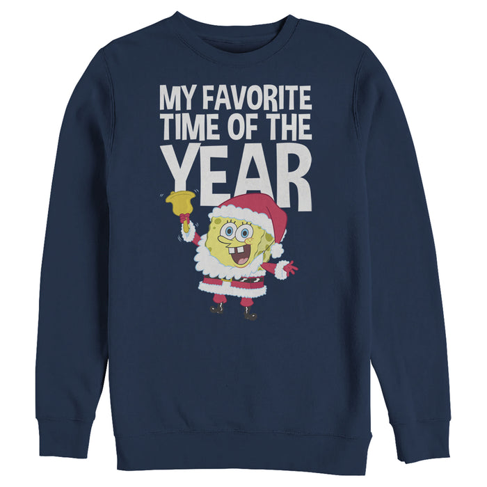fifth sun Men's SpongeBob SquarePants Christmas Favorite Time Sweatshirt