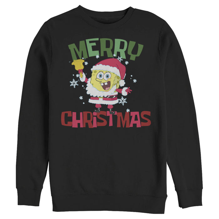Fifth Sun Men's SpongeBob SquarePants Christmas Santa Beard Sweatshirt