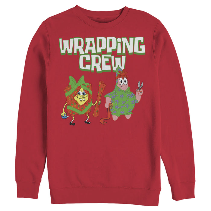 Fifth Sun Men's SpongeBob SquarePants Christmas Wrapping Crew Sweatshirt