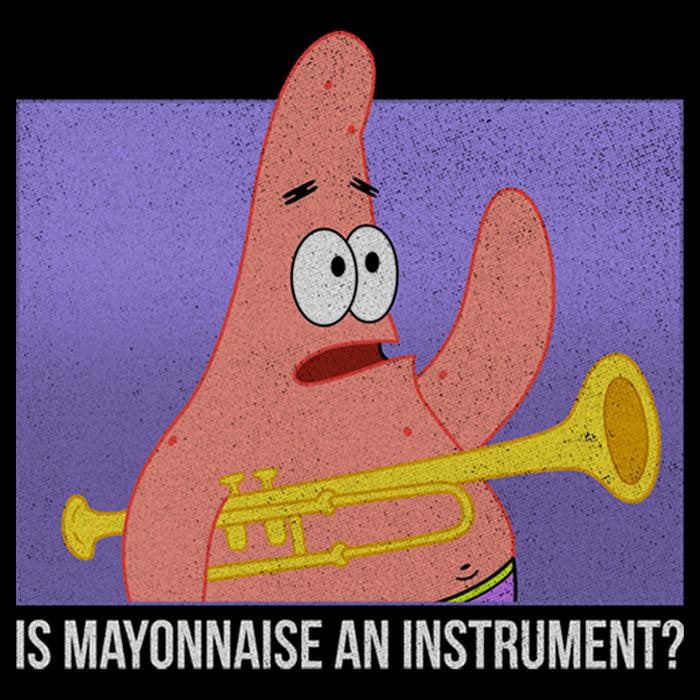 Fifth Sun Men's SpongeBob SquarePants Patrick Mayonnaise Instrument Quote T-Shirt
